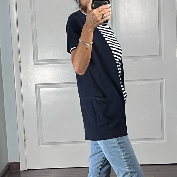 J Crew 100% cashmere navy short sleeves cardigan sweater size M - Picture 5 of 11